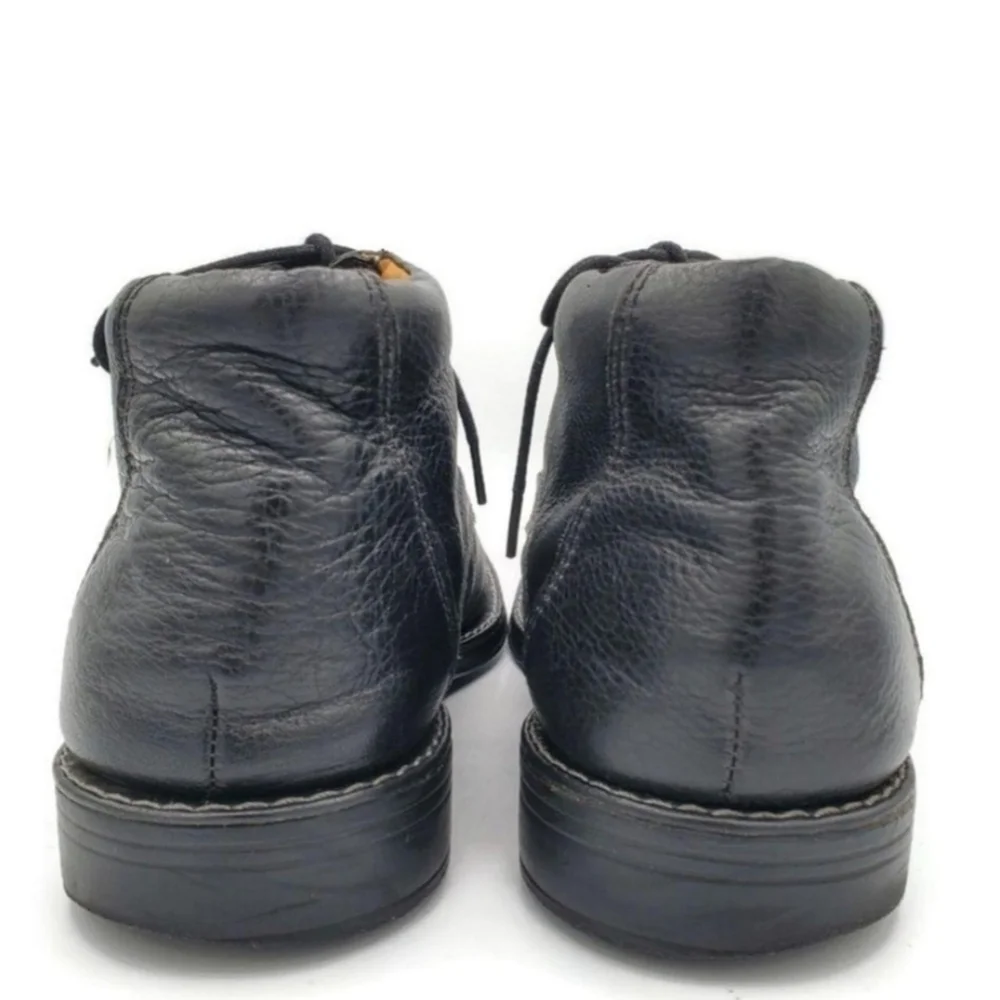 Sandro Moscoloni Bergen Black Soft Leather Split-Toe Lace-Up Derby Chukka Boots